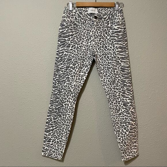 Current Elliott Grey & White Animal Print Stiletto Ankle Length Jeans Womens 25 - Picture 4 of 15